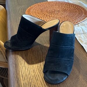 ANTONIO MELANI Black Suede Mules